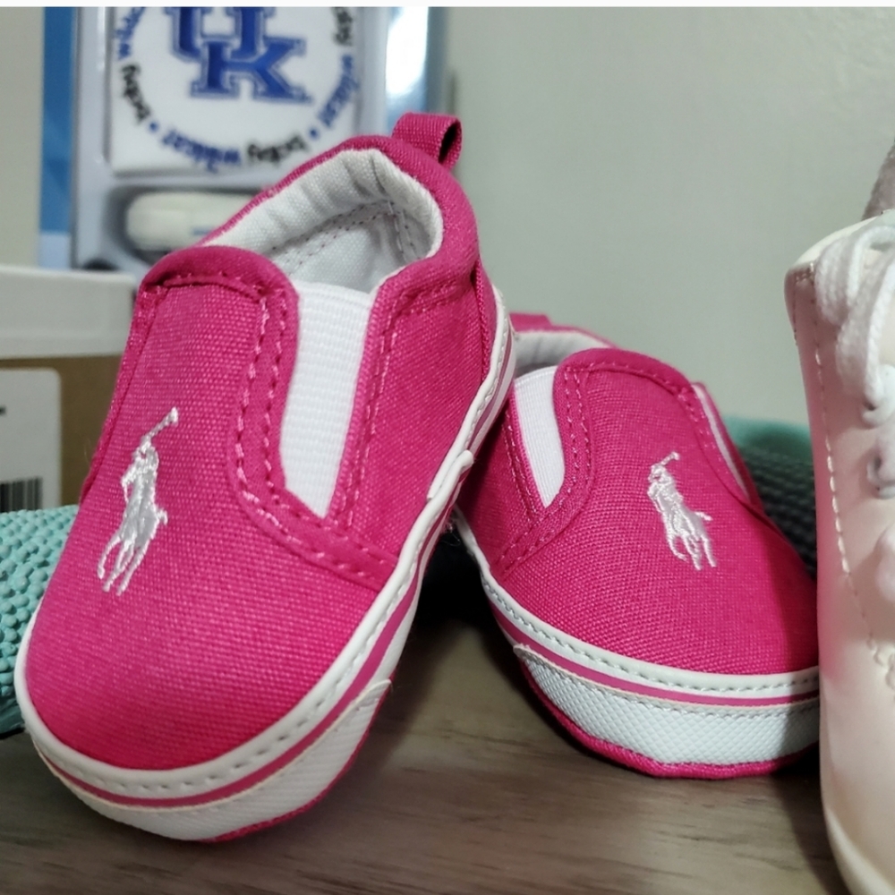 Ralph Lauren baby girls' slip on canvas shoes
